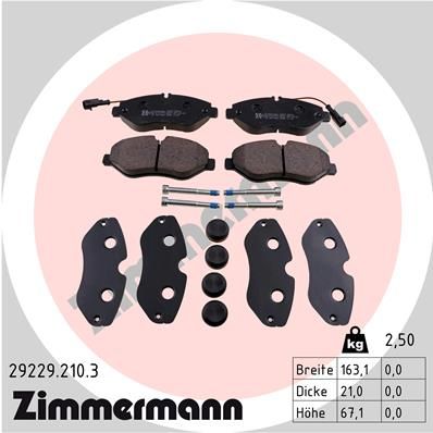 ZIMMERMANN Комплект тормозных колодок, дисковый тормоз 29229.210.3