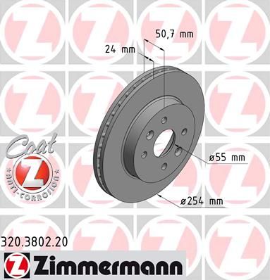 ZIMMERMANN Тормозной диск 320.3802.20