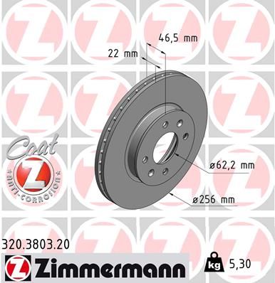 ZIMMERMANN Bremžu diski 320.3803.20