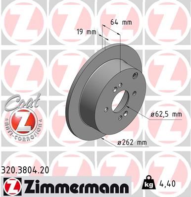 ZIMMERMANN Bremžu diski 320.3804.20