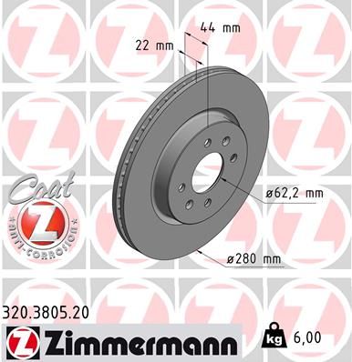 ZIMMERMANN Тормозной диск 320.3805.20