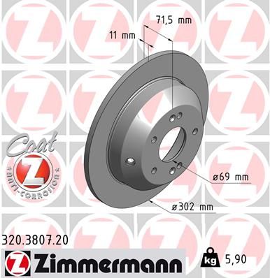 ZIMMERMANN Тормозной диск 320.3807.20