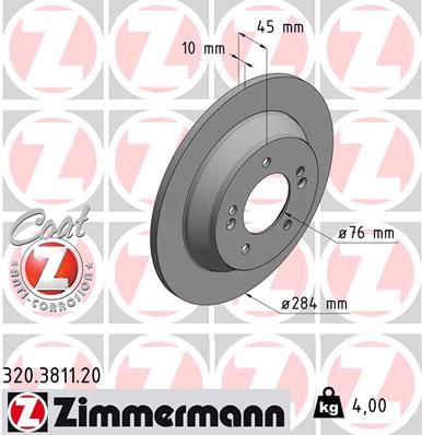 ZIMMERMANN Тормозной диск 320.3811.20