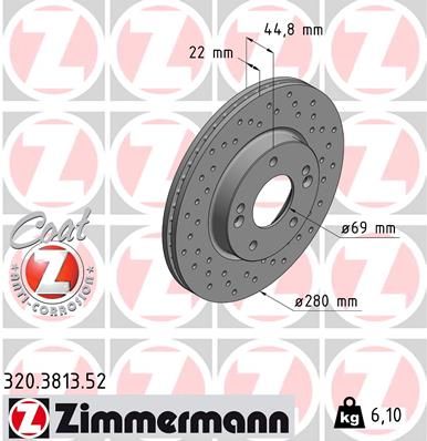 ZIMMERMANN Bremžu diski 320.3813.52