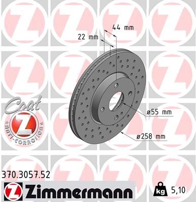 ZIMMERMANN Тормозной диск 370.3057.52