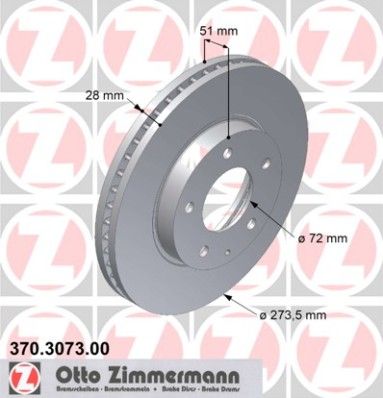 ZIMMERMANN Тормозной диск 370.3073.00