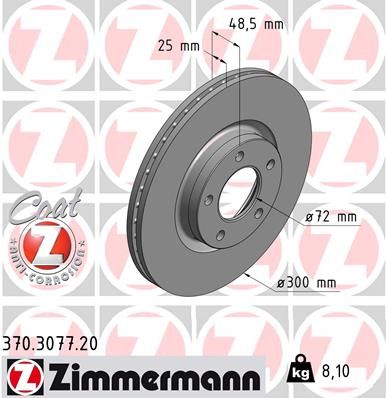 ZIMMERMANN Bremžu diski 370.3077.20