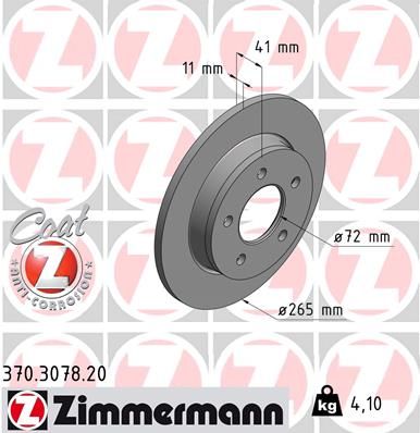 ZIMMERMANN Тормозной диск 370.3078.20
