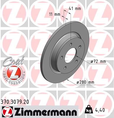 ZIMMERMANN Тормозной диск 370.3079.20