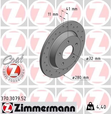 ZIMMERMANN Тормозной диск 370.3079.52