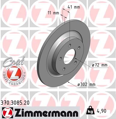 ZIMMERMANN Тормозной диск 370.3085.20