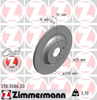 ZIMMERMANN Bremžu diski 370.3086.20