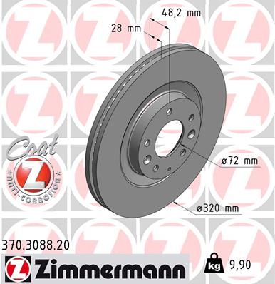 ZIMMERMANN Тормозной диск 370.3088.20