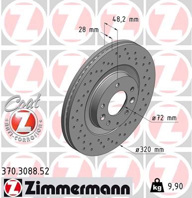 ZIMMERMANN Тормозной диск 370.3088.52
