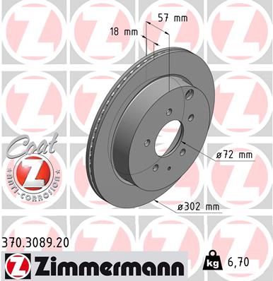 ZIMMERMANN Тормозной диск 370.3089.20