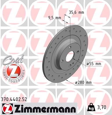 ZIMMERMANN Тормозной диск 370.4402.52