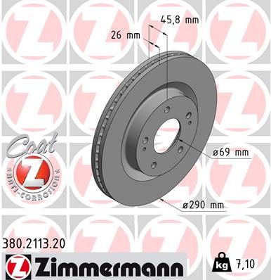 ZIMMERMANN Тормозной диск 380.2113.20