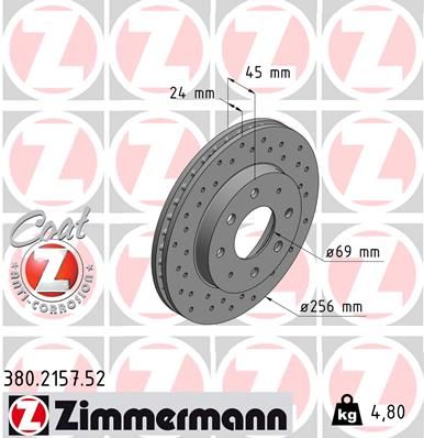 ZIMMERMANN Тормозной диск 380.2157.52