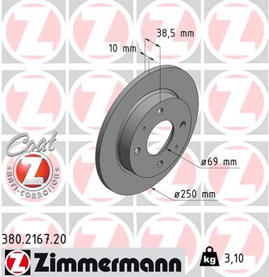 ZIMMERMANN Тормозной диск 380.2167.20