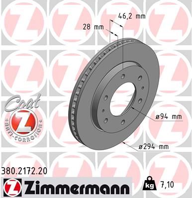 ZIMMERMANN Bremžu diski 380.2172.20