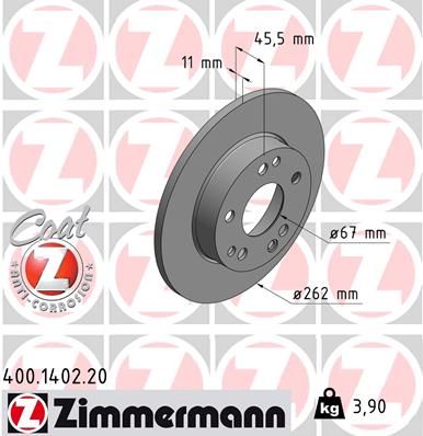 ZIMMERMANN Тормозной диск 400.1402.20