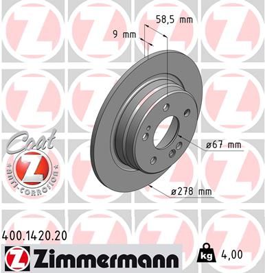 ZIMMERMANN Bremžu diski 400.1420.20