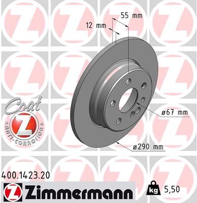 ZIMMERMANN Тормозной диск 400.1423.20