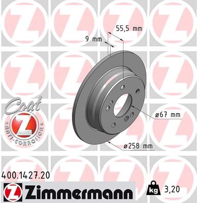 ZIMMERMANN Тормозной диск 400.1427.20