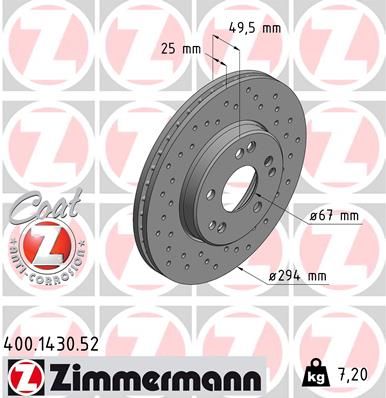 ZIMMERMANN Тормозной диск 400.1430.52
