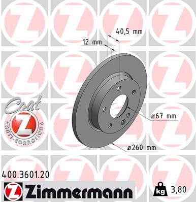 ZIMMERMANN Тормозной диск 400.3601.20