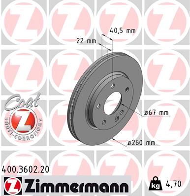 ZIMMERMANN Bremžu diski 400.3602.20