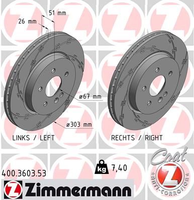 ZIMMERMANN Bremžu diski 400.3603.53