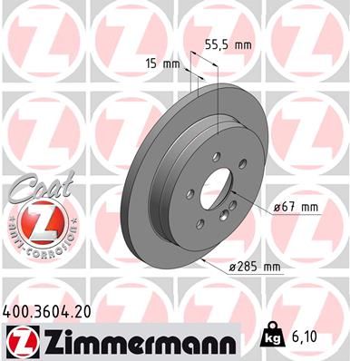 ZIMMERMANN Тормозной диск 400.3604.20
