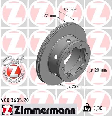 ZIMMERMANN Тормозной диск 400.3605.20