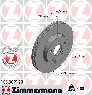 ZIMMERMANN Тормозной диск 400.3619.20