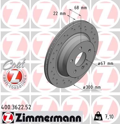 ZIMMERMANN Тормозной диск 400.3622.52