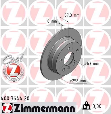 ZIMMERMANN Bremžu diski 400.3644.20