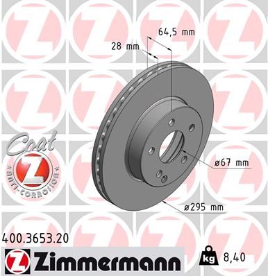 ZIMMERMANN Тормозной диск 400.3653.20