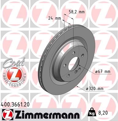 ZIMMERMANN Bremžu diski 400.3661.20