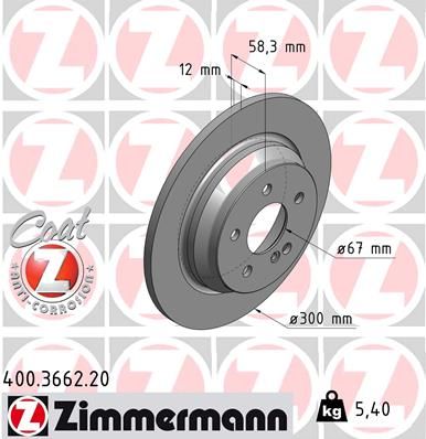 ZIMMERMANN Bremžu diski 400.3662.20