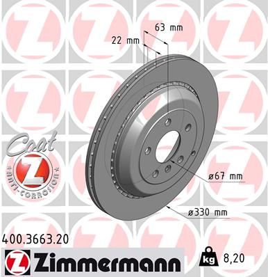 ZIMMERMANN Тормозной диск 400.3663.20