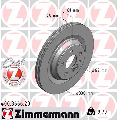 ZIMMERMANN Тормозной диск 400.3666.20