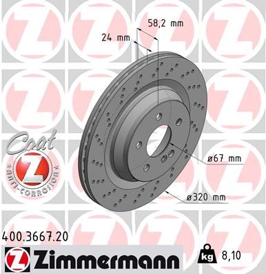 ZIMMERMANN Тормозной диск 400.3667.20