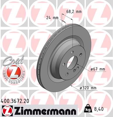 ZIMMERMANN Тормозной диск 400.3672.20