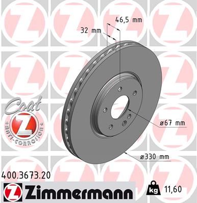 ZIMMERMANN Bremžu diski 400.3673.20