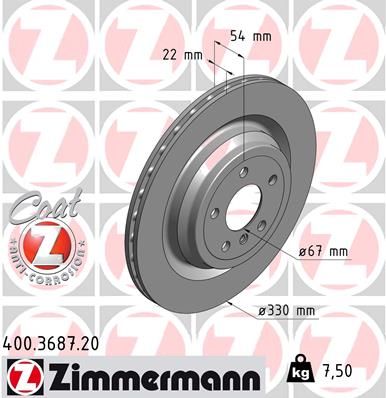 ZIMMERMANN Тормозной диск 400.3687.20