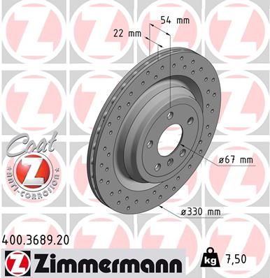 ZIMMERMANN Bremžu diski 400.3689.20