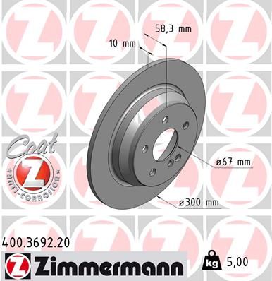 ZIMMERMANN Тормозной диск 400.3692.20