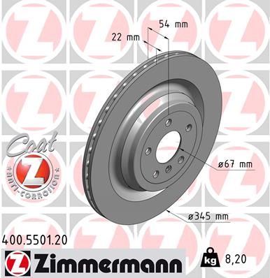 ZIMMERMANN Тормозной диск 400.5501.20