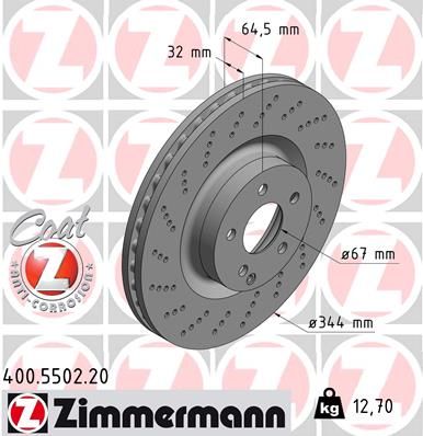ZIMMERMANN Тормозной диск 400.5502.20